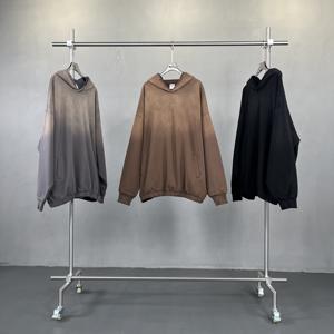 Suéter de algodón 100% recortado para hombre, Sudadera con capucha de lujo de peso pesado, Sudadera con capucha para hombre de talla grande con lavado ácido, sudaderas con capucha para hombre - Product Image 3