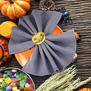 Calabaza Halloween Servilletero Otoño Cosecha Aleación de metal Servilleta Hebillas Servilletero para la decoración de su mesa de comedor - Product Image 1