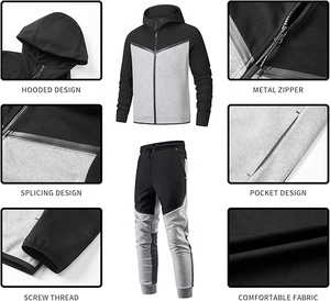 Conjuntos Deportivos de Felpa Técnica para Gimnasio y Fitness al por Mayor, Conjuntos de Dos Piezas a la Moda para Hombre, Traje de Jogging Personalizado para Hombre - Product Image 5