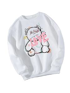 LOVE Teddy <b>Bear</b> Prints Sweatshirt Spring Women Casual Comfortable Pullover Warm Clothing Loose Crewneck Fleece Female <b>Hoodie</b> - Product Image 2