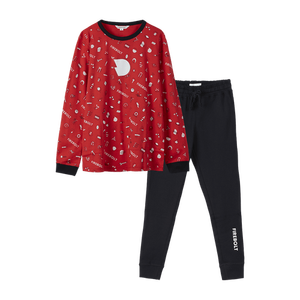 2-Piece Interlock Cotton Pajama Set <b>Women</b> XL Breathable <b>Compressed</b> 260 GSM Knitted Waffle Stretch Solid Pattern Print Long - Product Image 5