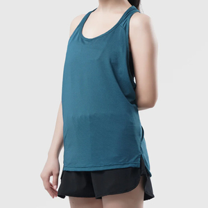 เสื้อกล้ามผู้หญิงสีทึบชุดออกกำลังกายแบบลำลอง - Product Image 3
