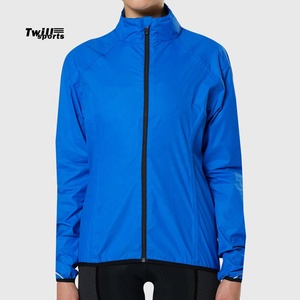 Chaqueta con cremallera de ciclismo azul real para mujer, forro de nailon de algodón transpirable, ropa deportiva informal, procesamiento de punto, venta al por mayor - Product Image 2