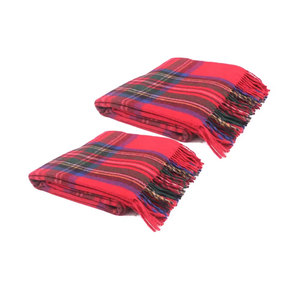 Couverture Royal Stewart avec logo personnalisé de qualité supérieure laine tissée à la main fabricant indien style mexicain - Product Image 1