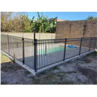 Panel de Cerca para Piscina de Hierro Moderno con Recubrimiento en Polvo, Impermeable, Fácil de Montar, para Entrada de Vehículos y Uso en Exteriores