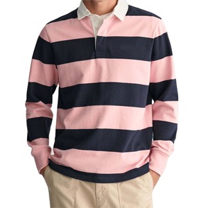Camiseta de Rugby Personalizada de Manga Larga, Estilo Clásico, Camiseta Polo para Hombre, Resistente, Personalizada, a Rayas - Product Image 1