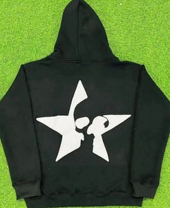 Sweat à capuche de bonne qualité Logo personnalisé Poids lourd sans ficelle Fermeture éclair 100% coton Graphique 3D Puff Printing Sweatshirts à capuche pour hommes - Product Image 2