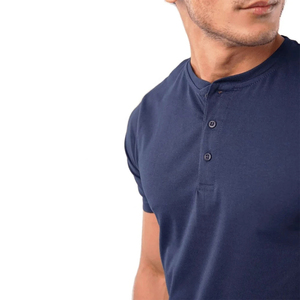 Men's <b>Short</b>-<b>Sleeve</b> Henley <b>Shirt</b> Lightweight Vintage Workwear O-Neck <b>Button</b>-<b>Up</b> 100% Cotton Breathable Quick Dry Casual T-<b>Shirts</b> - Product Image 5