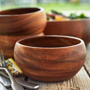 Elegante cuenco de madera de acacia para cocina, comedor, servicio de comida e interiores modernos para el hogar con artesanía artesanal de primera calidad, decoración del hogar - Product Image 3