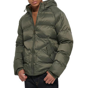 Men Quilted Hooded Puffer Jacket High Quality Casual Puffer Jacket for Men Warm Clothing Green Color - Product Image 1