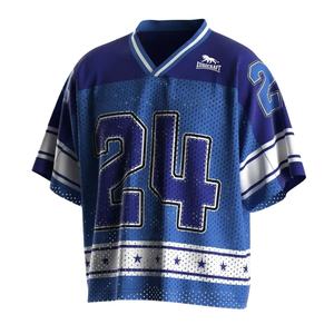 ผ้าโพลีเอสเตอร์แบบทอลายทแยงเสื้อฟุตบอลอเมริกันแบบมีตัวอักษรระบายอากาศได้ดี - Product Image 3