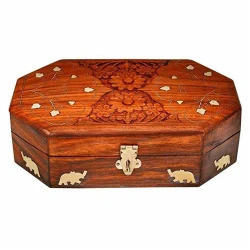 Decorative Carving Brown Hand Carved Modern Style Jewellery <b>Box</b> Wood Crafts Carved Wooden Boxes Storage Gifts - Product Image 4