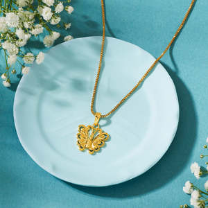 จี้ดาวเพชรทองคำ 18k ชุบโรเดียมสีโรสโกลด์ สร้อยคอแฟชั่นสำหรับงานหมั้น - Product Image 1