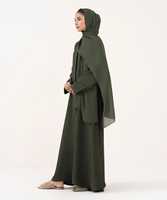 Fabricant d'Abaya Loriya Abaya de luxe noire pour femmes Robe musulmane Abaya à ouverture frontale Vêtements islamiques