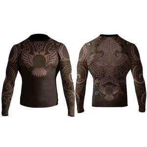 Meilleure vente Haut d'entraînement pour hommes Compression Rash Guard BJJ Chemise de compression Premium Gym MMA Hauts actifs de qualité supérieure - Product Image 4