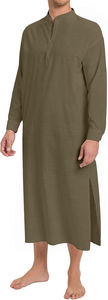 Cuffed Sleeves Ethnics Clothes Men's Jubba Comfortable Lightweight Stand Collar Style Festival & Casual Wear Clothes Jubbah - Product Image 4