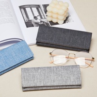 Étui à lunettes fait main en tissu RPET, logo personnalisé, minimaliste, semi-rigide, pochette pour lunettes, sac à lunettes de soleil durable