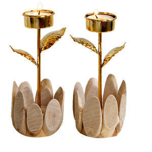 Offre Spéciale En Bois Élégant Bougie Lampe Maison Sol Décor Bougeoir Naturel Brillant Finition Votive Bougeoir Lampe - Product Image 2