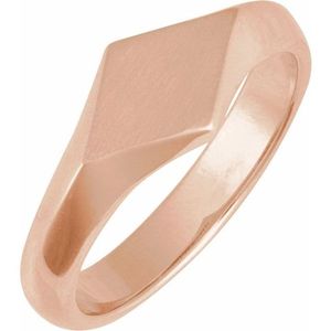 "Geometric Gold Signet <b>Ring</b>-Rose Gold Plated Fashionable Eternity Style 14KR Gift Idea" - Product Image 1