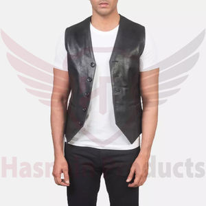 Produits Hasnain Gilet de moto d'hiver décontracté pour hommes doublure en cuir et polyester respirant tissu en toile personnalisable nouveau design - Product Image 3