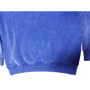 Pull à capuche à la mode bleu délavé à l'acide pour hommes, manches longues, décontracté avec techniques brodées et motif solide - Product Image 6