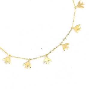 Tobillera de Oro Rosa con Perlas y Diamantes en Forma de Golondrina para Fiesta - Product Image 3