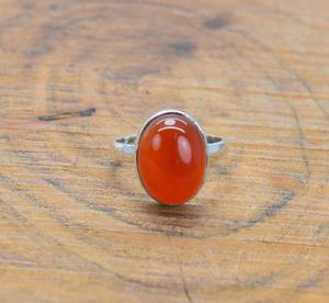 Anillo de boda de Plata de Ley 925 para mujer, estilo bohemio, chapado en rodio, piedra preciosa cornalina, regalo hecho a mano de moda - Product Image 3