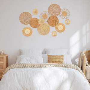 <b>BOHO</b> Set of 13 Woven Basket Wall <b>Decor</b> OEM ODM Natural Materials Multi-Purpose Made in Vietnam - Product Image 3