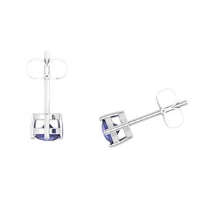 Orecchini a Perno Trendy in Argento Sterling 925 con Tanzanite Taglio Trillion da 4mm, Gioielli Classici di Alta Qualità - Product Image 4