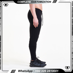 Logo personnalisé Pantalon de survêtement chiné pour hommes Confortable coupe fuselée French Terry Plain Jogger Taille haute Mi Anti-rides Coton ample foncé - Product Image 2