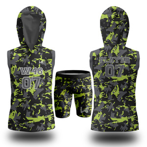 Uniformes de talla grande para 4 juegos, conjuntos de poliéster 100%, bandera 7on7, uniformes con capucha de compresión transpirables para fútbol - Product Image 5