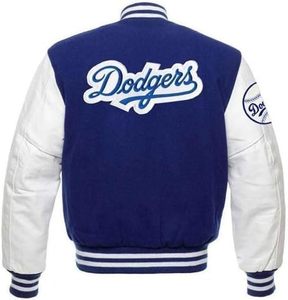 Chaqueta universitaria de béisbol - Chaqueta universitaria unisex azul y blanca de Los Ángeles - Product Image 2