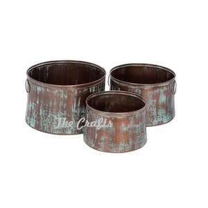 Pots à fleurs en cuivre de qualité exclusive pour une utilisation en extérieur et en intérieur, lot de 3 pots à fleurs à bas prix - Product Image 1