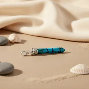 Colgante de Plata 925 con Turquesa para Mujer, Elegante Joya con Piedras Preciosas y Diamantes - Product Image 2