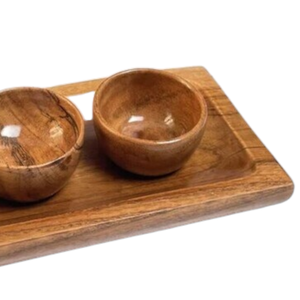 Cuenco y bandeja de madera de Venta caliente de primera calidad para servir a bajo precio de la India - Product Image 3