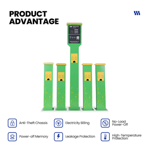 Estación de Carga Inteligente para Bicicletas Eléctricas, 10 Puertos, Cargador Compartido para Scooters Eléctricos para Exteriores, Resistente a la Lluvia, con Tarjeta, Código QR, Control por Aplicación y Sistema de Pago - Product Image 2