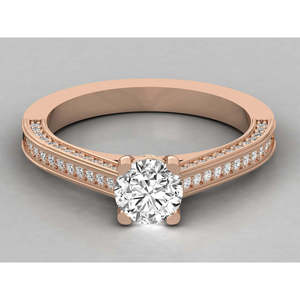 Anillo de Oro de 9K para Mujer con Diamante Solitario Cultivado en Laboratorio, Elegante y Lujoso - Product Image 6