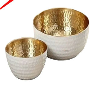 Cuenco de chocolate blanco de acero inoxidable de Metal de forma redonda de alta calidad para hoteles, restaurantes y bares - Product Image 1