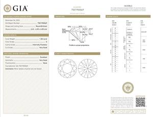B2B D'Vins Joyas para GIA Certificado Diamante blanco suelto 1,00 CT Redondo natural F Color FL FLUJO Pureza EX Corte pulido - Product Image 2
