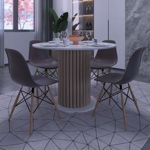 Table à manger 4 places, table de salle à manger de luxe, meubles pour intérieur, ensemble table et chaises, table rectangulaire en marbre pour cuisine - Product Image 6