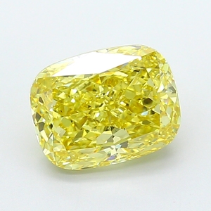 เครื่องประดับหรูหราสง่างาม ประดับเพชรเหลืองสดใสทรงคุชชั่น ผลิตในห้องปฏิบัติการ ได้รับการรับรอง CVD พลอยเม็ดเดี่ยว ความเปล่งประกายอันสดใส - Product Image 1