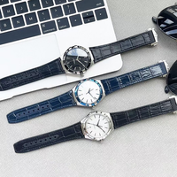 Montre Homme de Luxe 2025 OEM ODM, Design Original, Affichage de la Date, Bracelet en Cuir, Grand Cadran à Aiguilles, Boîtier en Alliage, Style Plongeur