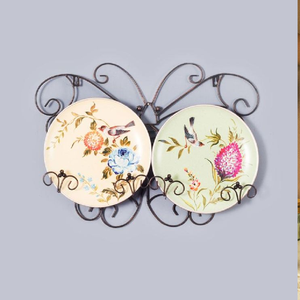 Modern Art Iron Metal Wall Plate <b>Sticker</b> Enamel <b>Flower</b> <b>Sticker</b> Black Dish Serving Table Top Christmas Accessories Wholesale - Product Image 5