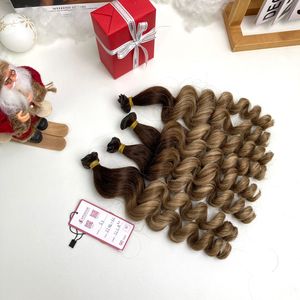 22 pouces 100% Remy Extensions de cheveux humains de haute qualité génie trame Balayage couleur vague de corps 2/4Q + 6C Extension supérieure - Product Image 4