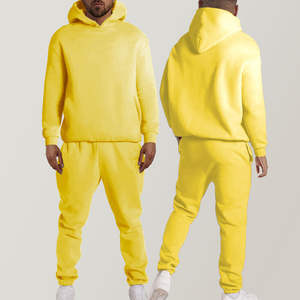 Meilleures ventes Survêtement personnalisé rouge lourd décontracté Nouvelle mode Vente en gros en vrac Survêtement pour homme 2 pièces avec capuche et pantalon - Product Image 6