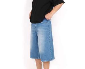 High Street Customized Size Men's Shorts <b>Elastic</b> <b>Waist</b> Breathable Eco-Friendly Mid <b>Waist</b> Knitted Weaving Hot Shorts <b>Jeans</b> Shorts - Product Image 2