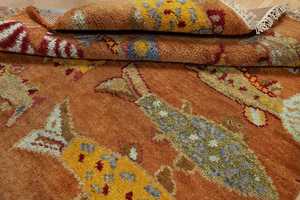 Handmade Modern Fish Rug High Antique Traditional Persian Design Terracotta Nautical Carpet Wool Cotton for Area Rugs Sets - Product Image 3