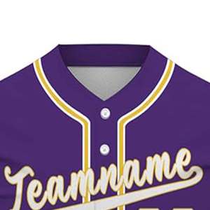 100% poliéster de alta calidad personalizar camiseta de béisbol de moda botón completo transpirable camiseta de béisbol - Product Image 4