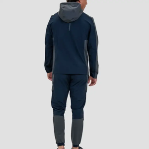 Winter Hooded Casual Windbreaker <b>Tracksuit</b> Set Reflective Waterproof Breathable Fleece Lining Custom Logo Polyester/Cotton - Product Image 3