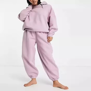 Sudadera con Capucha Extra Grande Rosa con Logotipo Personalizado de Alta Calidad de Fabricación OEM, Sin Cordones, de Felpa de Algodón Grueso para Mujer - Product Image 4